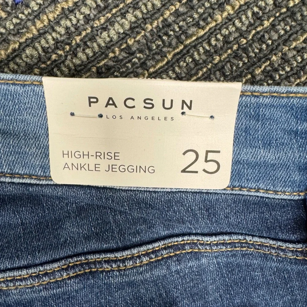 Pacsun High‎ Rise Ankle Jeggings Double Wash Two Tone Denim Womens Size 25